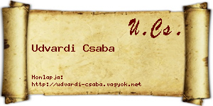 Udvardi Csaba névjegykártya
